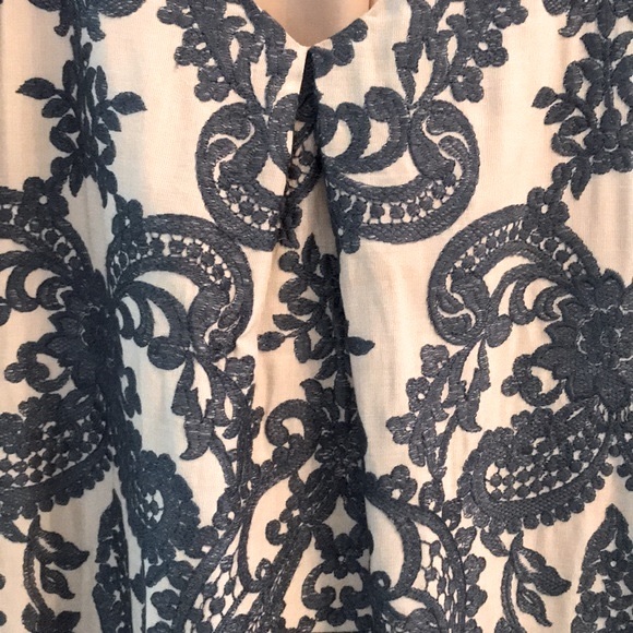 Lavender Brown Blue Paisley Embroidered Dress Size Small EUC - Picture 5 of 11